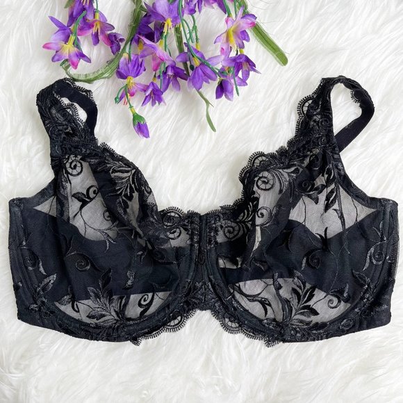 Soma Other - Soma Lace Black Size 38DDD - 38F Bra Underwire Sheer Mesh Embroidery